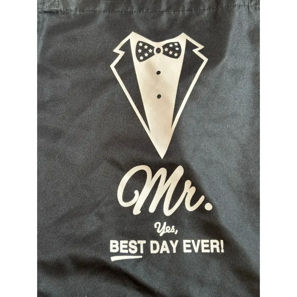 Set of Mr. and Mrs. Aprons Black White Newlywed Engagement Gift One Size